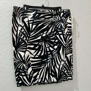 Alfani Monochrome Leaf Print Midi Skirt